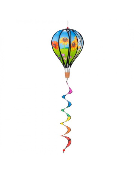 Decorative hanging weather vane Hot Air Balloon with Flowers