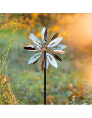 Girouette Metal Fleurs Duo