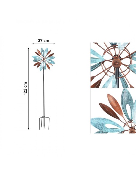 Girouette Metal Fleurs Duo